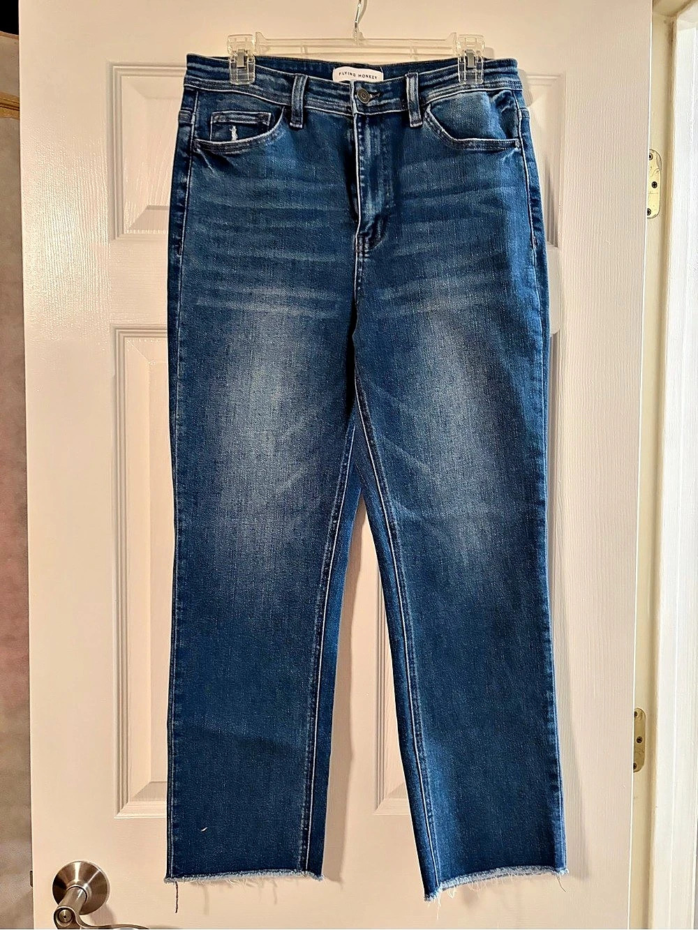 Flying Monkey A Little Closer Super High Rise Crop Slim Straight Jeans